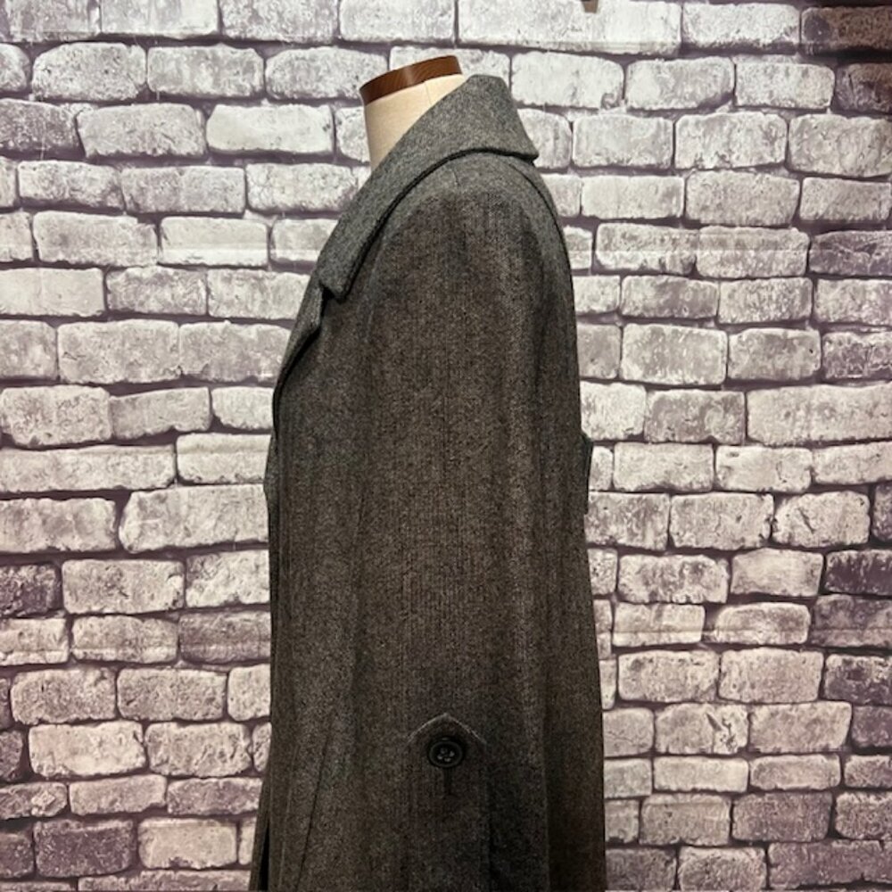 CAbi Black & Gray Tweed Long Sleeve Coat Size 14 - Picture 3 of 8